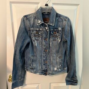 Abercrombie & Fitch Distressed Blue Jean Jacket